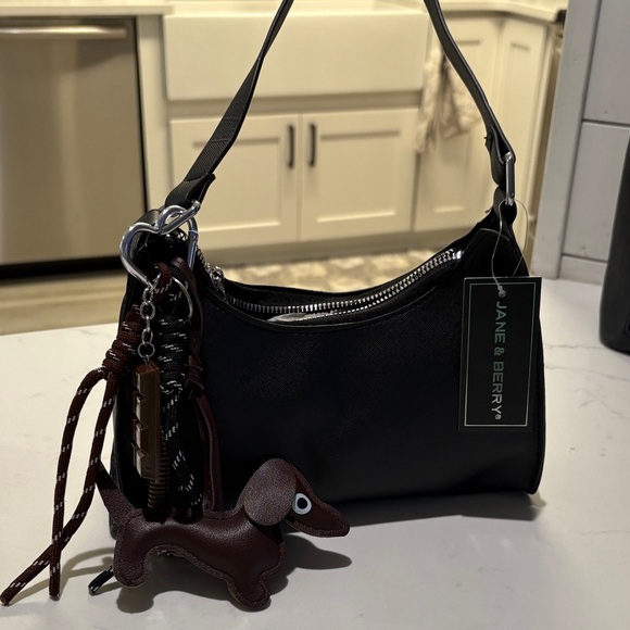 Black Shoulder Bag with Brown Accents New with tag - Picture 7 of 7